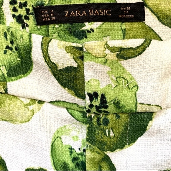 Zara Kiwi Fruit Cropped Pants Medium - Picture 6 of 9